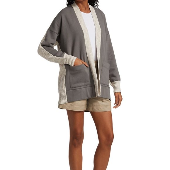 NWT Splendid Jayla Mixed-Media Open Cardigan Jacket L XL - Picture 5 of 9